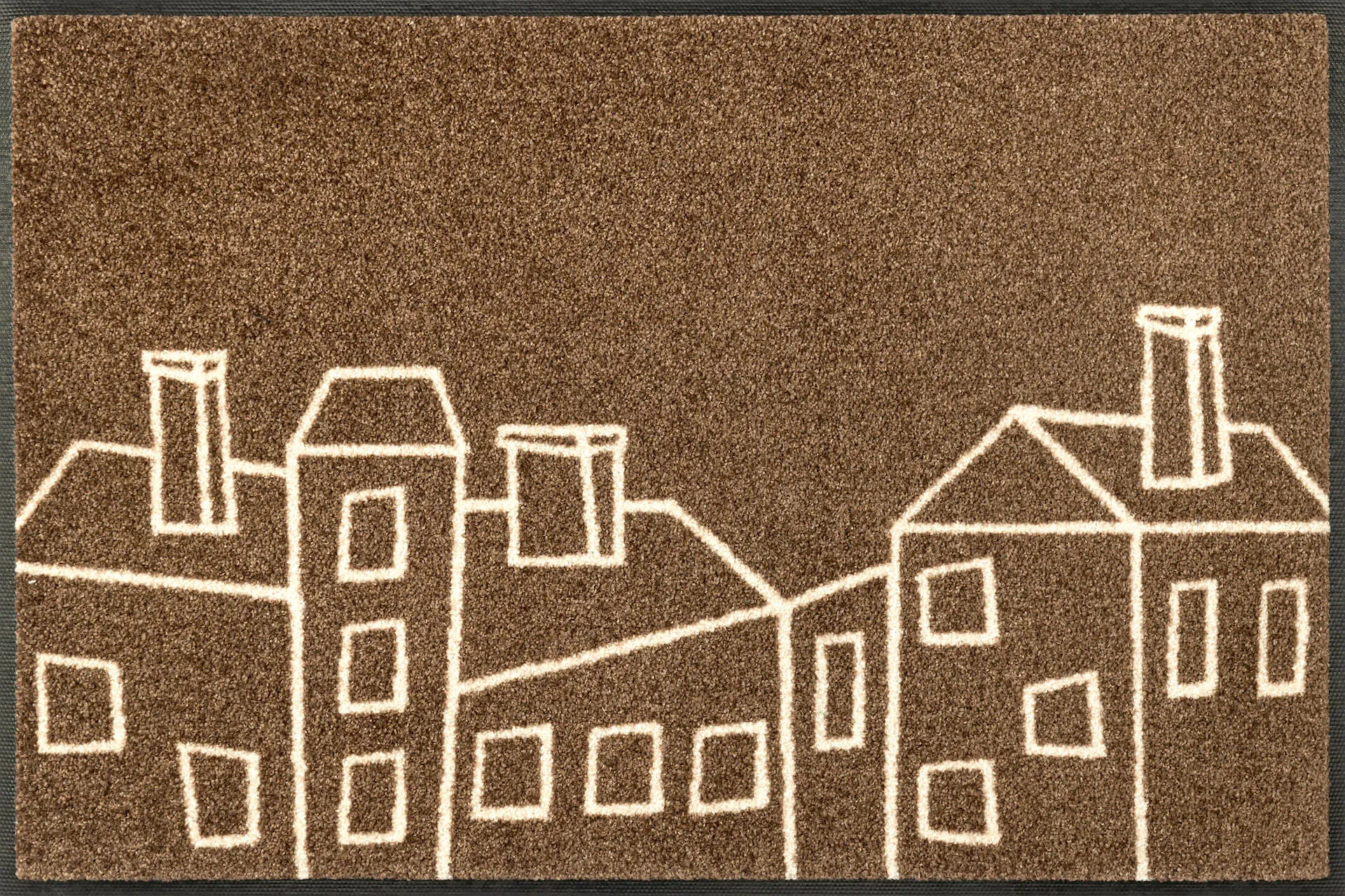 Fußmatte Linecity, Wash & Dry Design, braun/weiß, 050 x 075 cm, Draufsicht