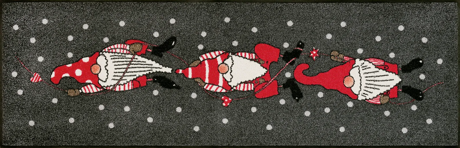 Fußmatte Winterzwerge, winterliche Sauberlaufmatte, 060 x 180 cm, Draufsicht