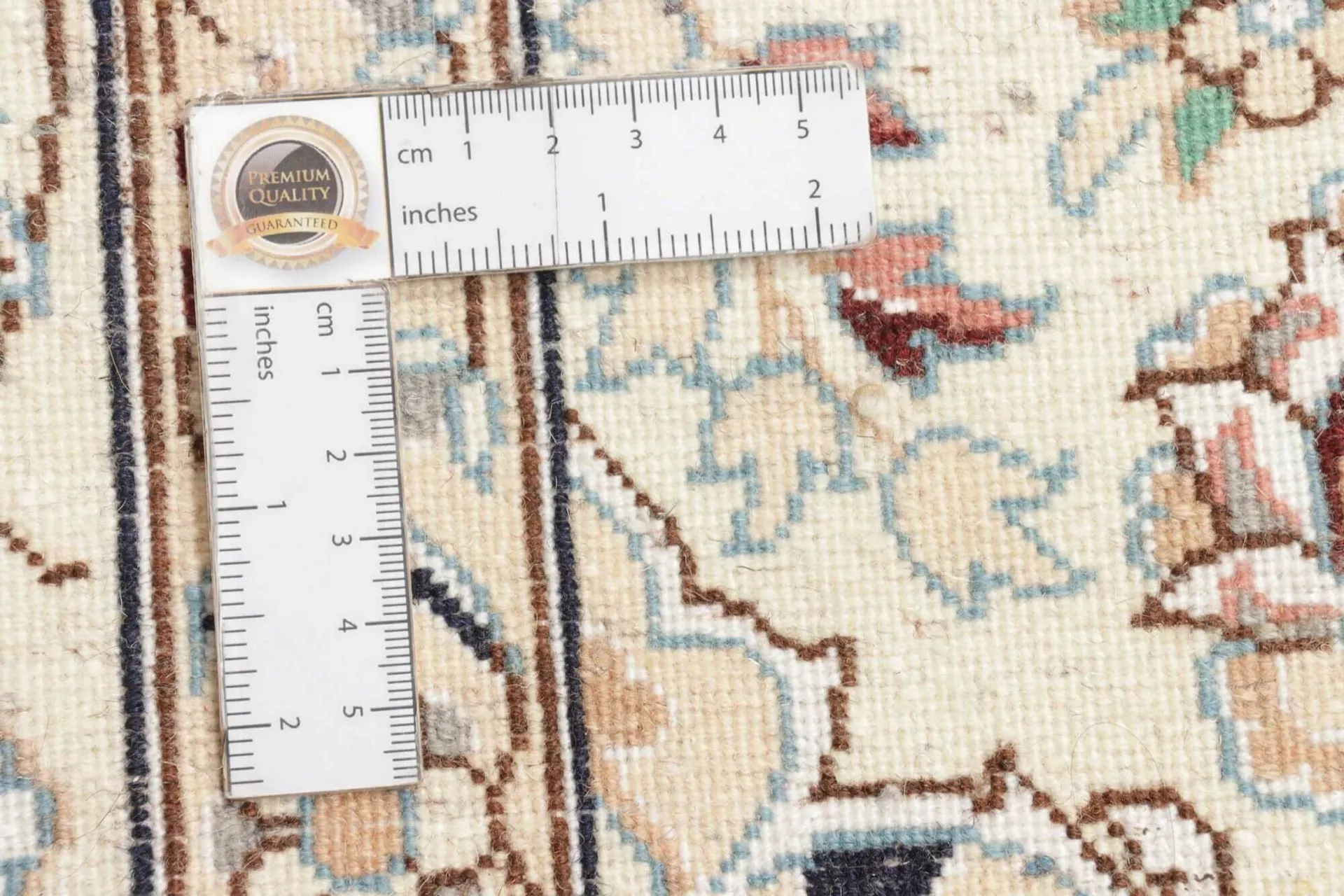 Nain Teppich Beige, 9 LA Knüpfung, Schurwolle, 203 x 211 cm, Ansicht Rückseite