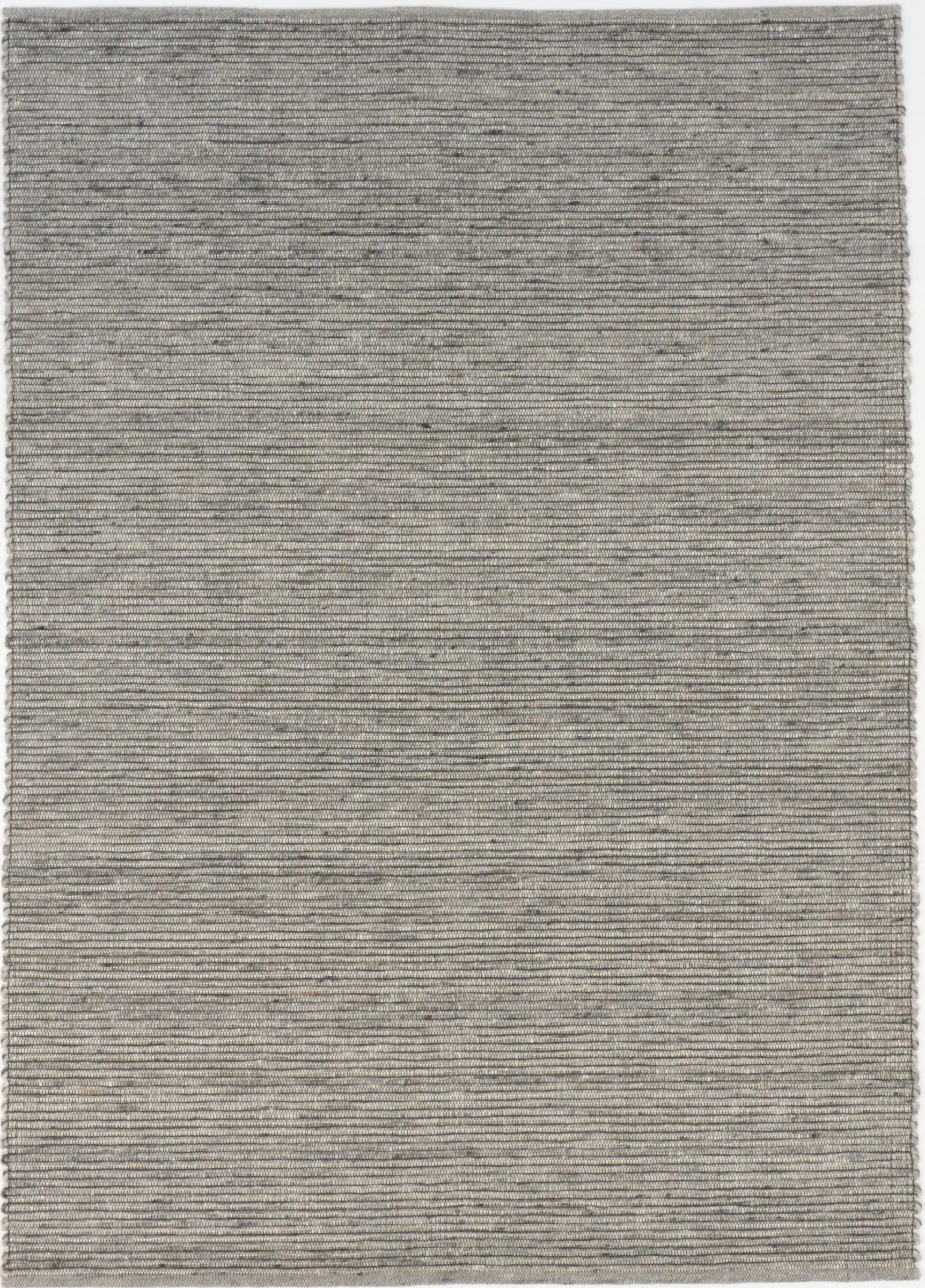 Handwebteppich Black Forest Kandel, grau, 64% Schurwolle & 36% Sisal, schwarze Kettfäden, Draufsicht