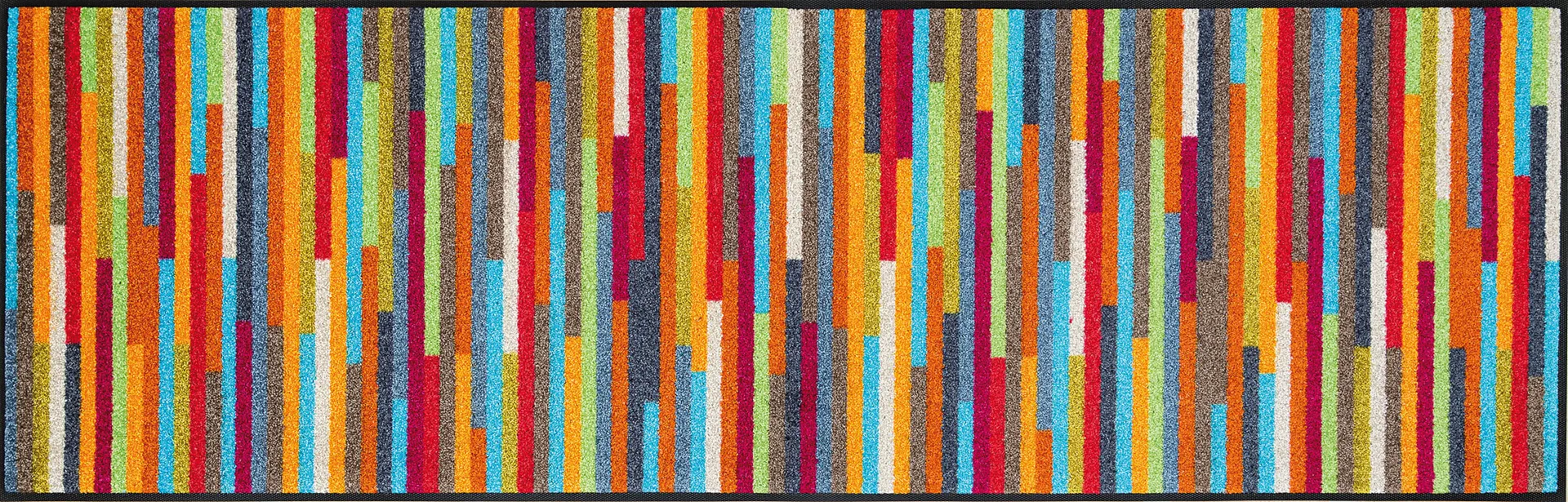 Fußmatte Mikado Stripes, wash & dry Design, mehrfarbig, 060 x 180 cm, Draufsicht