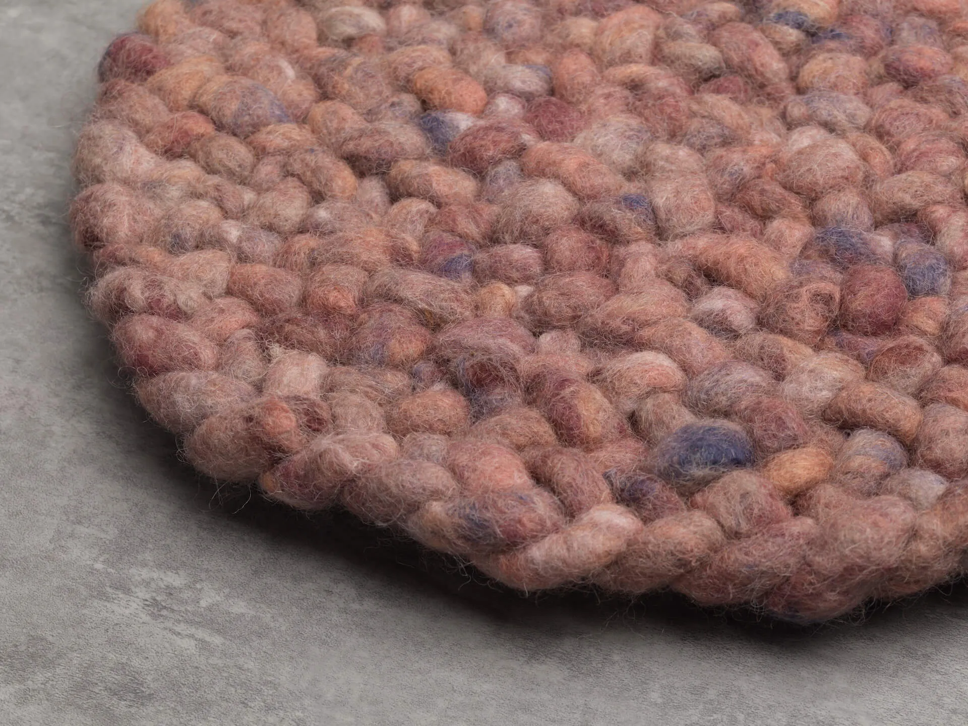 Paulig Handwebteppich Salsa Jameica, rund, Schurwolle, Farbe 216, Detailansicht