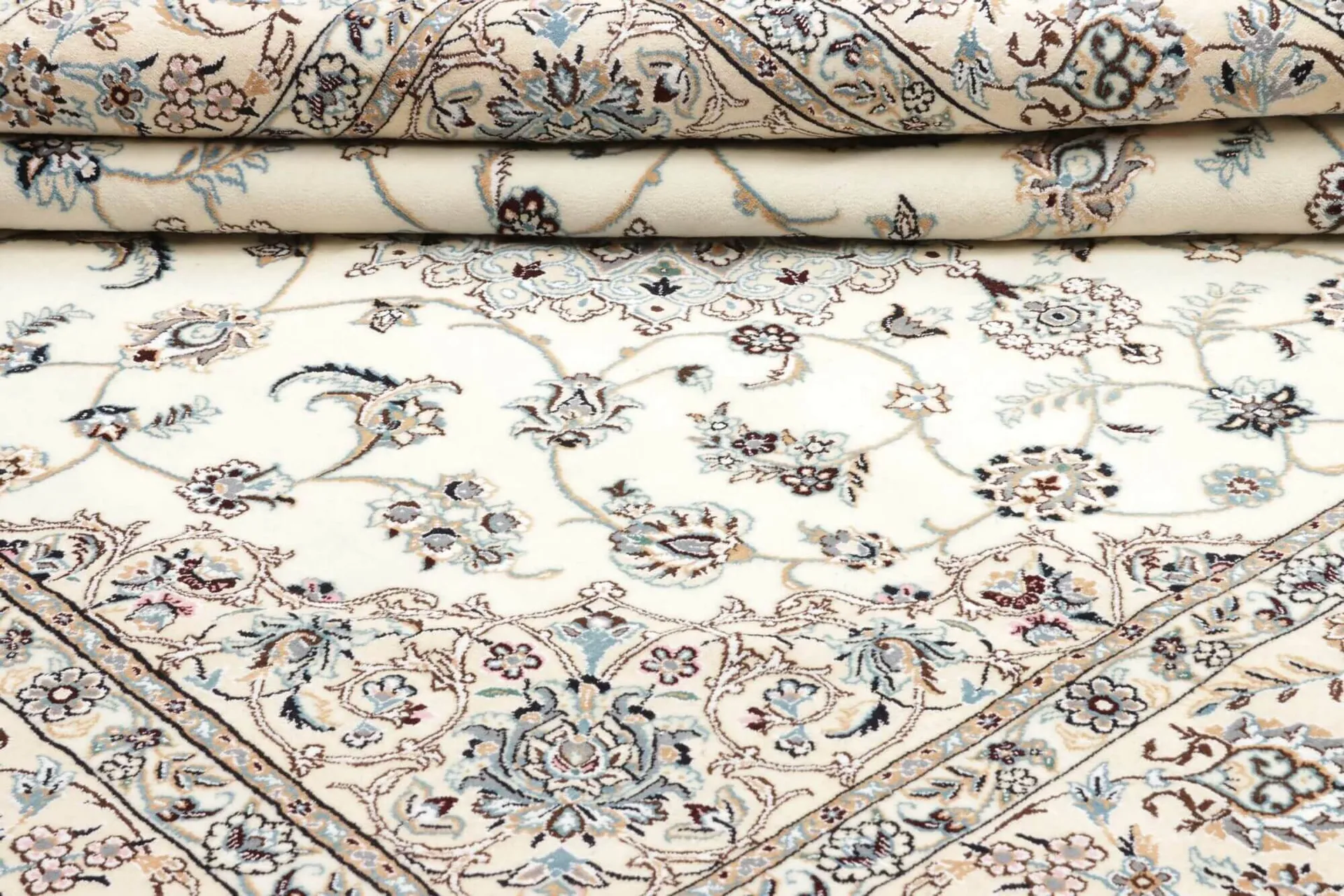 Nain Teppich Beige, 9 LA Knüpfung, Schurwolle, 203 x 211 cm, Detailansicht